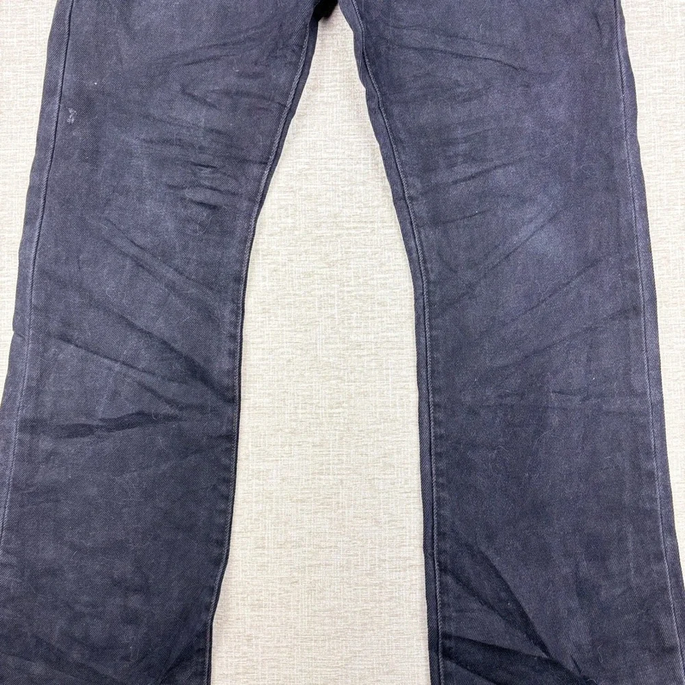 Levis 517 Mens 34x30 Bootcut Jeans  Light Distress Fuzzy Faded Black Denim